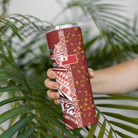 Tonga Language Week Skinny Tumbler Ngatu Pattern and Tongan Alphabet - Polynesian Pride