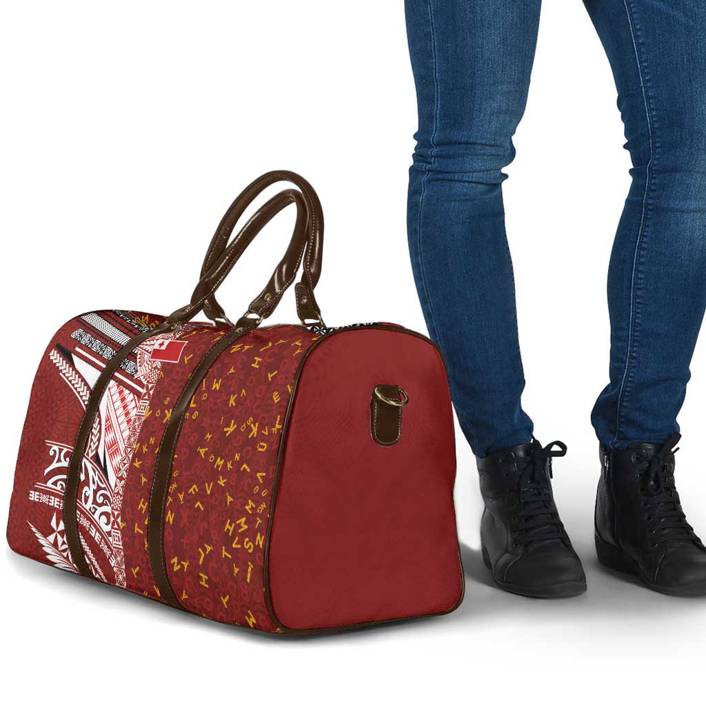 Tonga Language Week Travel Bag Ngatu Pattern and Tongan Alphabet - Polynesian Pride