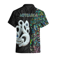 New Zealand Hawaiian Shirt Silver Fern and Manaia with Papua Shell Maori Tribal LT03 - Polynesian Pride