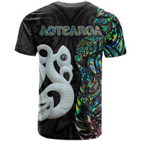 New Zealand T Shirt Silver Fern and Manaia with Papua Shell Maori Tribal LT03 - Polynesian Pride