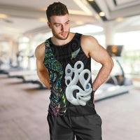 Custom New Zealand Men Tank Top Silver Fern and Manaia with Papua Shell Maori Tribal LT03 - Polynesian Pride