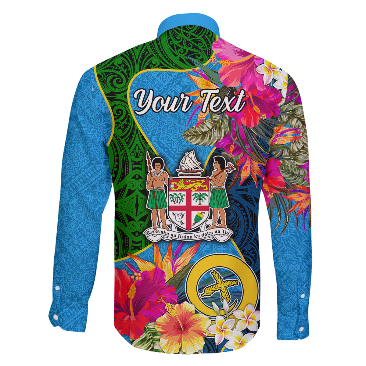 Personalised Malampa Fiji Day Family Matching Tank Maxi Dress and Hawaiian Shirt Tropical Plants Mix Polynesian and Tapa Pattern LT03 - Polynesian Pride