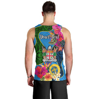 Personalised Malampa Fiji Day Men Tank Top Tropical Plants Mix Polynesian and Tapa Pattern LT03 - Polynesian Pride