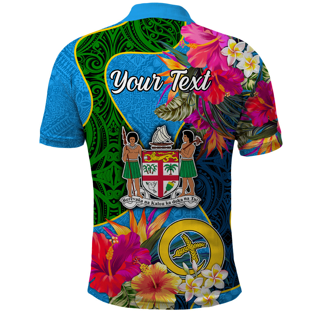 Personalised Malampa Fiji Day Polo Shirt Tropical Plants Mix Polynesian and Tapa Pattern LT03 - Polynesian Pride