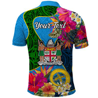 Personalised Malampa Fiji Day Polo Shirt Tropical Plants Mix Polynesian and Tapa Pattern LT03 - Polynesian Pride