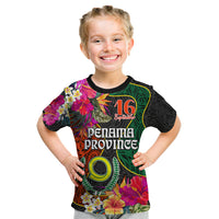 Personalised Penama Day Kid T Shirt Proud To Be A Ni-Van Beauty Pacific Flower LT03 Black - Polynesian Pride