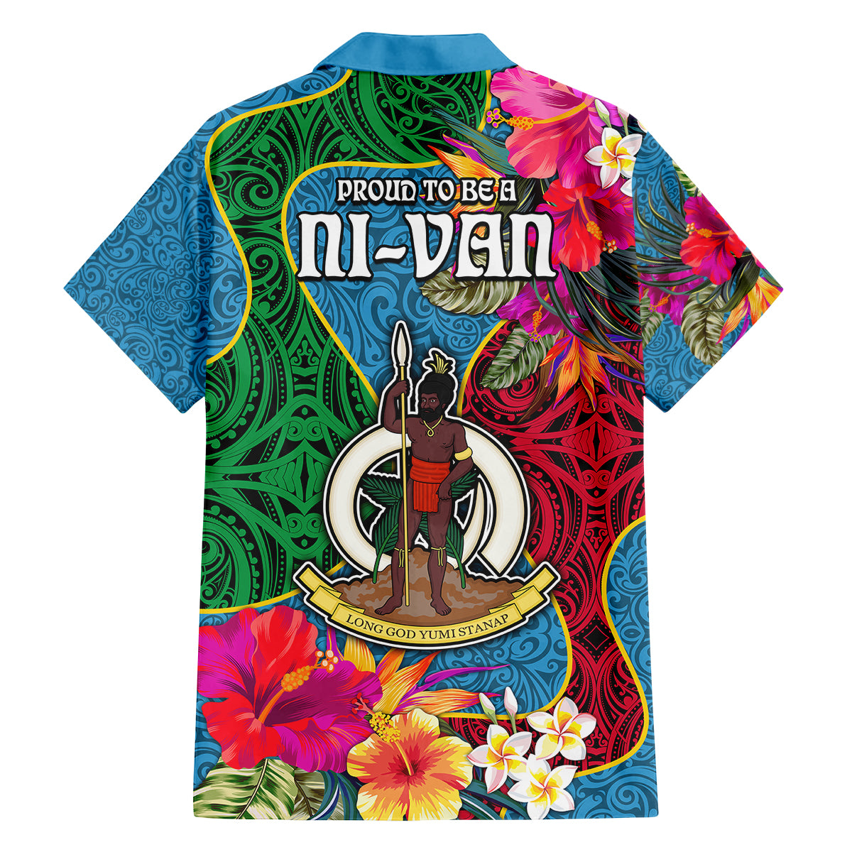 Sanma Day Family Matching Off Shoulder Long Sleeve Dress and Hawaiian Shirt Proud To Be A Ni-Van Beauty Pacific Flower LT03 - Polynesian Pride
