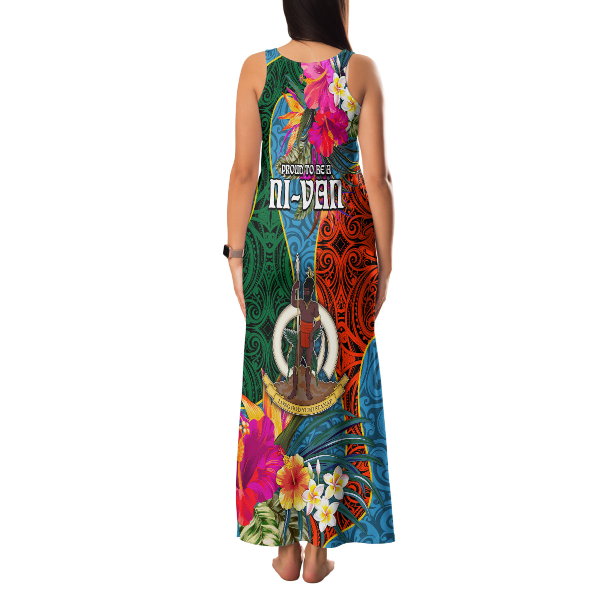 Sanma Day Family Matching Tank Maxi Dress and Hawaiian Shirt Proud To Be A Ni-Van Beauty Pacific Flower LT03 - Polynesian Pride