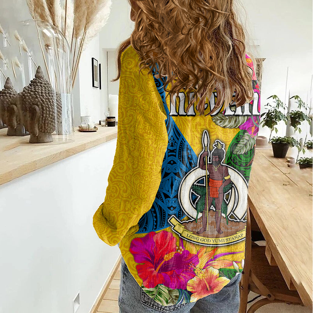 Malampa Day Women Casual Shirt Proud To Be A Ni-Van Beauty Pacific Flower LT03 - Polynesian Pride