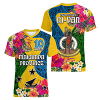 Malampa Day Women V Neck T Shirt Proud To Be A Ni-Van Beauty Pacific Flower LT03 - Polynesian Pride