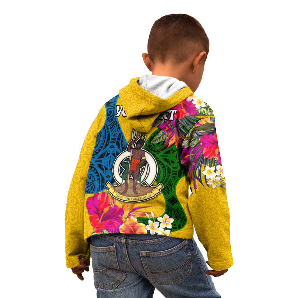 Personalised Malampa Day Kid Hoodie Proud To Be A Ni-Van Beauty Pacific Flower LT03 - Polynesian Pride