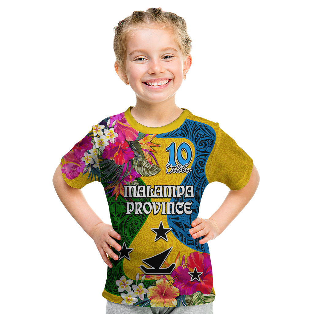 Personalised Malampa Day Kid T Shirt Proud To Be A Ni-Van Beauty Pacific Flower LT03 Yellow - Polynesian Pride