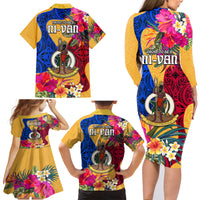Torba Day Family Matching Long Sleeve Bodycon Dress and Hawaiian Shirt Proud To Be A Ni-Van Beauty Pacific Flower LT03 - Polynesian Pride