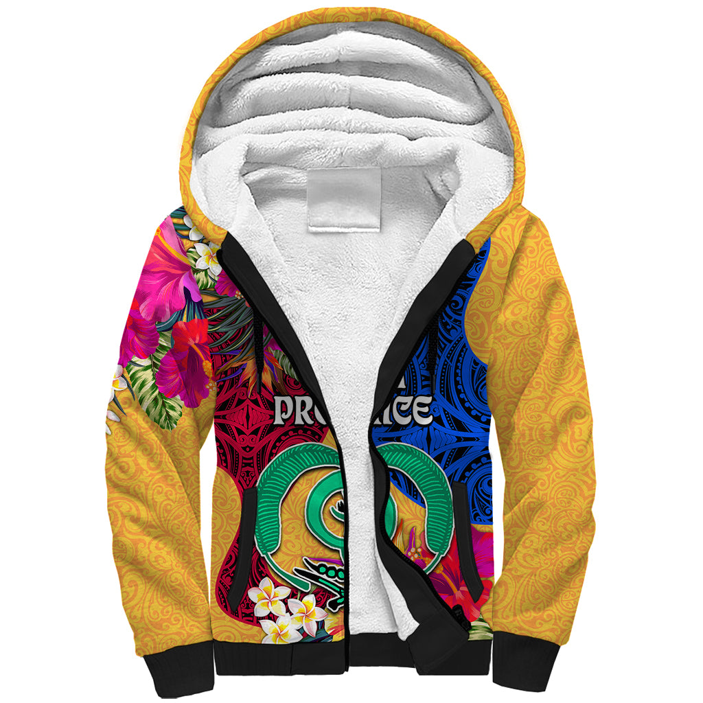 Torba Day Sherpa Hoodie Proud To Be A Ni-Van Beauty Pacific Flower LT03 Unisex Yellow - Polynesian Pride