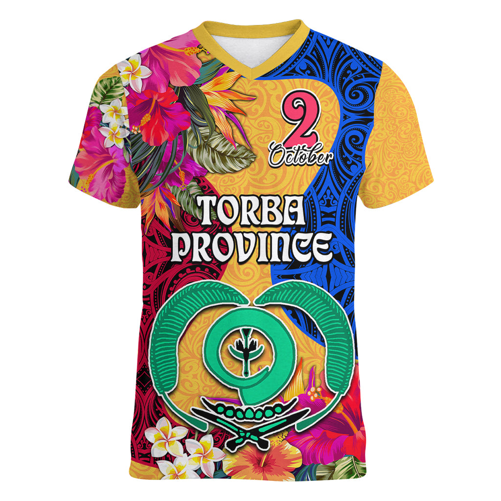 Torba Day Women V Neck T Shirt Proud To Be A Ni-Van Beauty Pacific Flower LT03 Female Yellow - Polynesian Pride