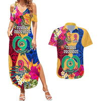 Personalised Torba Day Couples Matching Summer Maxi Dress and Hawaiian Shirt Proud To Be A Ni-Van Beauty Pacific Flower LT03 Yellow - Polynesian Pride