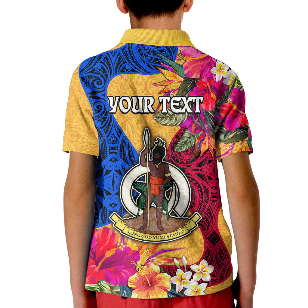 Personalised Torba Day Kid Polo Shirt Proud To Be A Ni-Van Beauty Pacific Flower LT03 - Polynesian Pride