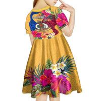 Personalised Torba Day Kid Short Sleeve Dress Proud To Be A Ni-Van Beauty Pacific Flower LT03 - Polynesian Pride