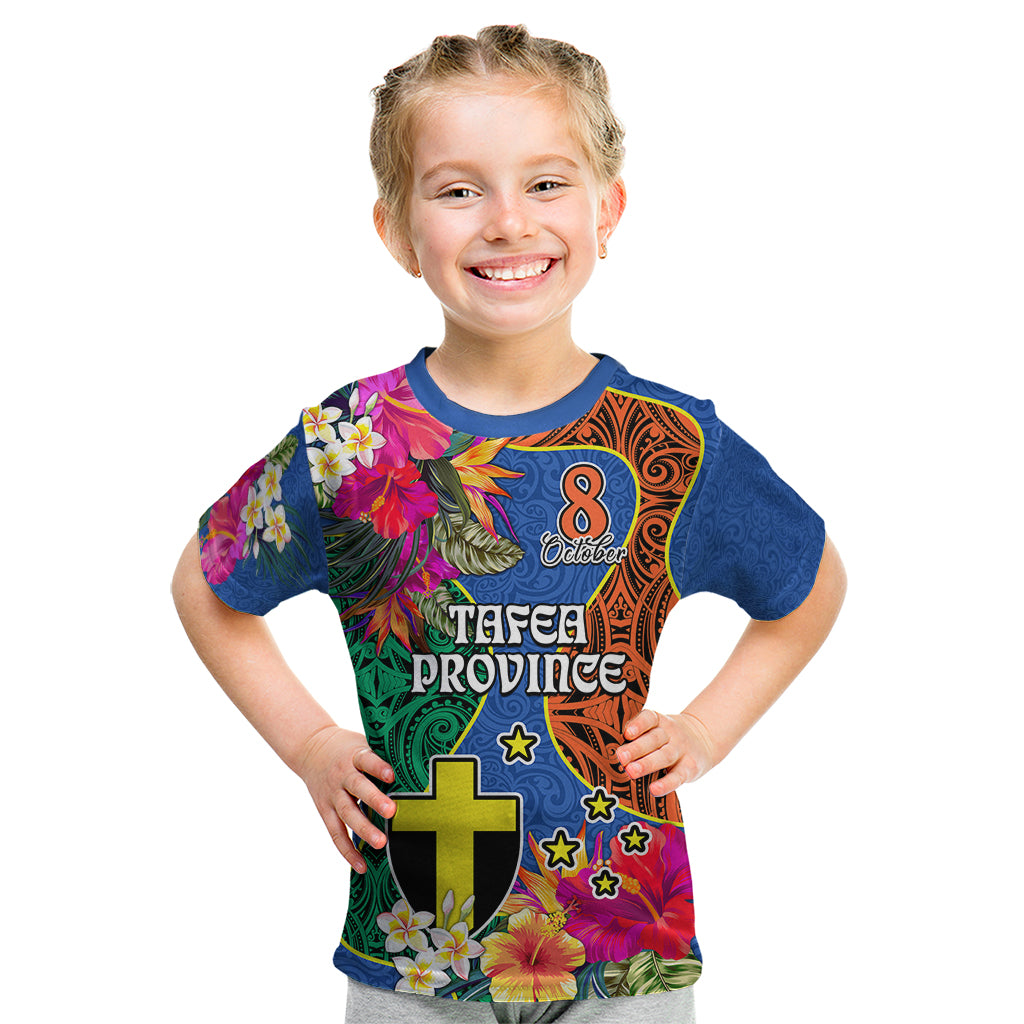 Tafea Day Kid T Shirt Proud To Be A Ni-Van Beauty Pacific Flower LT03 Blue - Polynesian Pride