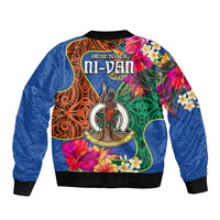 Tafea Day Sleeve Zip Bomber Jacket Proud To Be A Ni-Van Beauty Pacific Flower LT03 - Polynesian Pride
