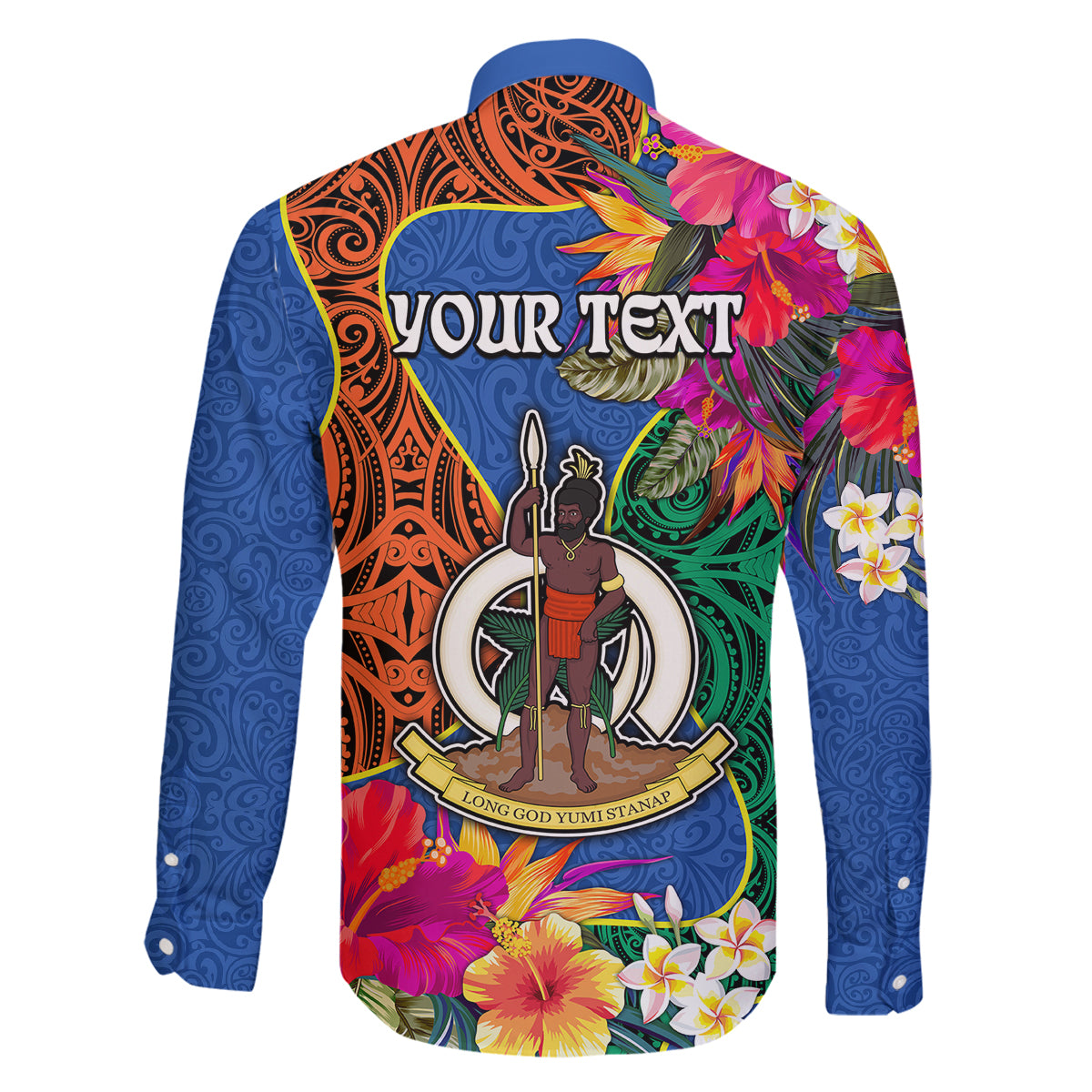 Personalised Tafea Day Family Matching Long Sleeve Bodycon Dress and Hawaiian Shirt Proud To Be A Ni-Van Beauty Pacific Flower LT03 - Polynesian Pride