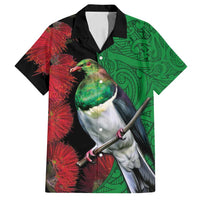 New Zealand Kereru And Pohutukawa Family Matching Puletasi and Hawaiian Shirt Maori Tribal Tattoo