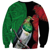New Zealand Kereru And Pohutukawa Sweatshirt Maori Tribal Tattoo