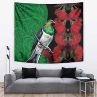 New Zealand Kereru And Pohutukawa Tapestry Maori Tribal Tattoo LT03 Black - Polynesian Pride