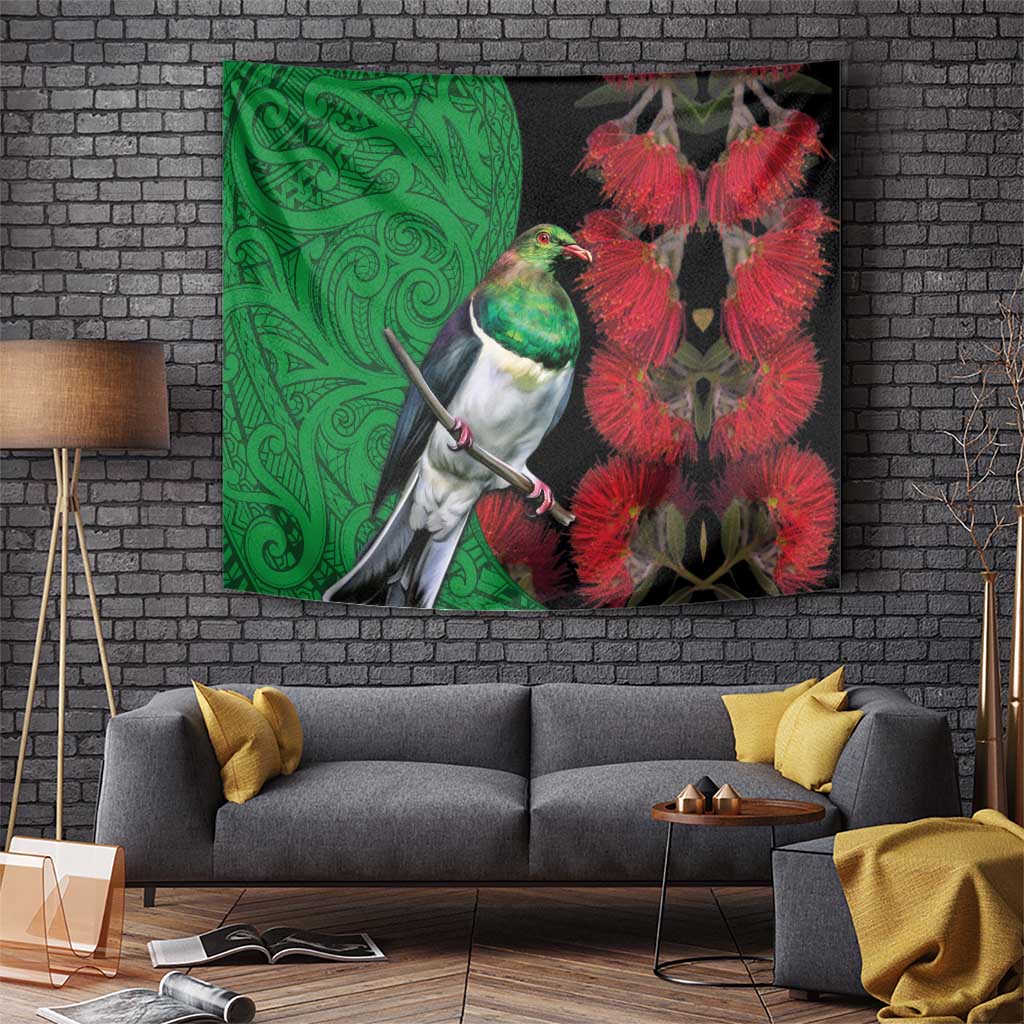 New Zealand Kereru And Pohutukawa Tapestry Maori Tribal Tattoo LT03 - Polynesian Pride
