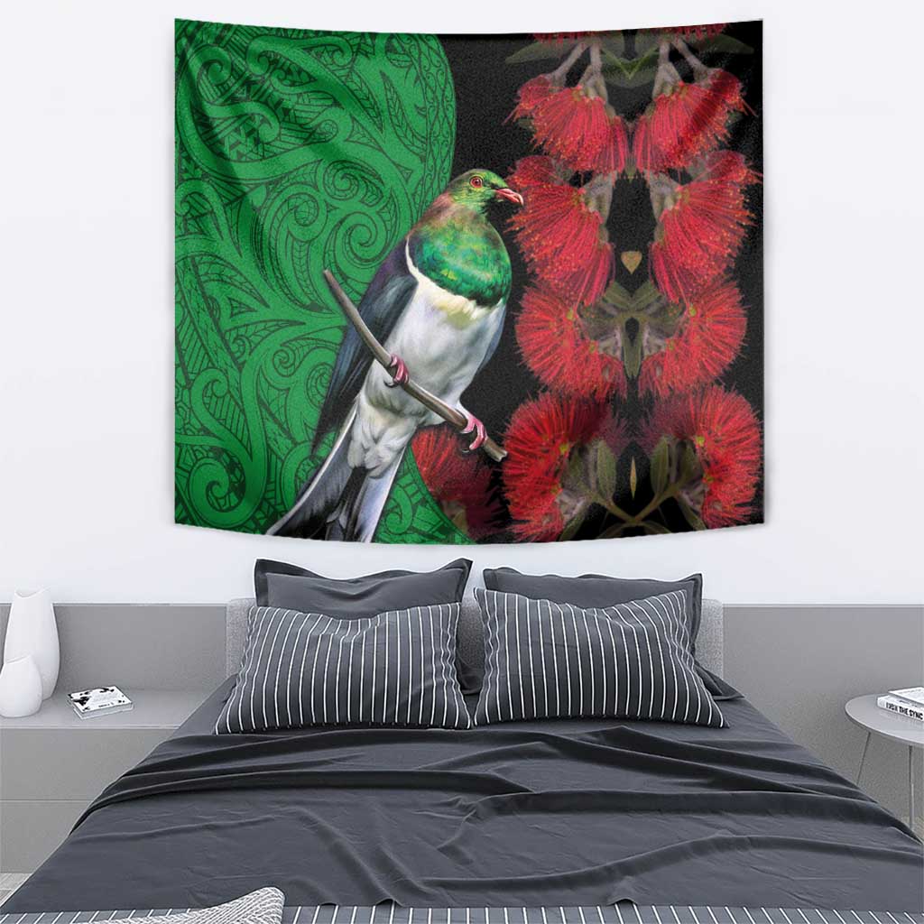 New Zealand Kereru And Pohutukawa Tapestry Maori Tribal Tattoo LT03 - Polynesian Pride