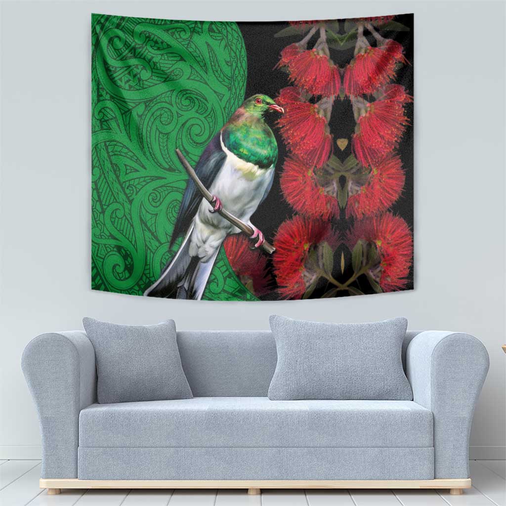 New Zealand Kereru And Pohutukawa Tapestry Maori Tribal Tattoo LT03 - Polynesian Pride
