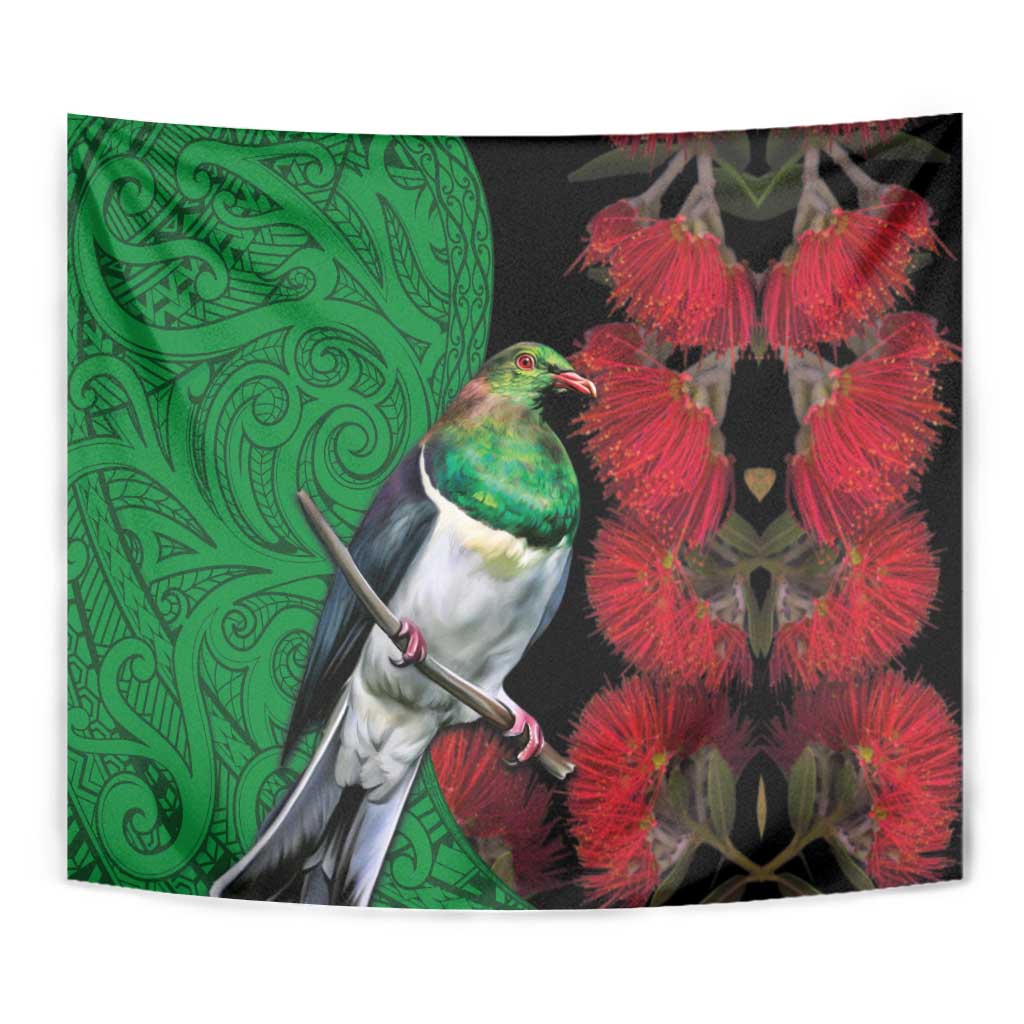 New Zealand Kereru And Pohutukawa Tapestry Maori Tribal Tattoo LT03 - Polynesian Pride