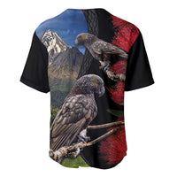 New Zealand Kea And Pohutukawa Baseball Jersey With The Mountain Landscape LT03 - Polynesian Pride