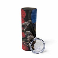 New Zealand Kea And Pohutukawa Skinny Tumbler With The Mountain Landscape