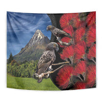 New Zealand Kea And Pohutukawa Tapestry With The Mountain Landscape LT03 - Polynesian Pride