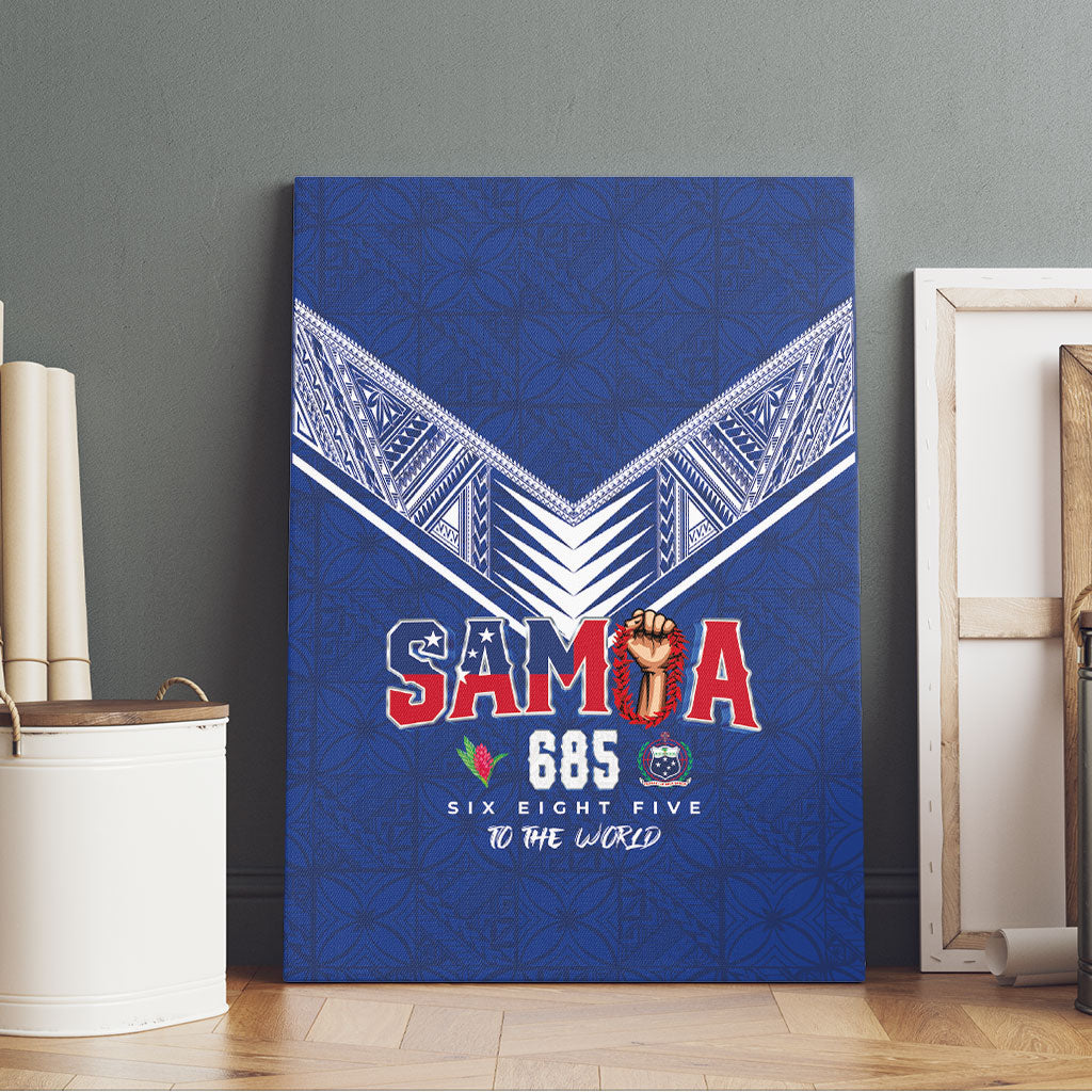 Samoa Rugby Canvas Wall Art Six Eight Five to The World - Pacific Motif LT03 - Polynesian Pride