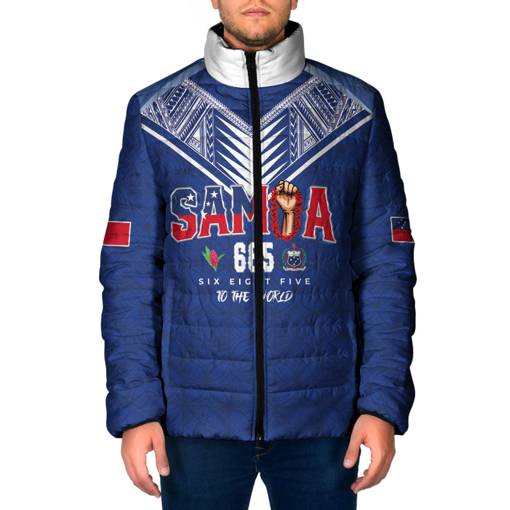 Samoa Rugby Custom Padded Jacket Six Eight Five to The World - Pacific Motif