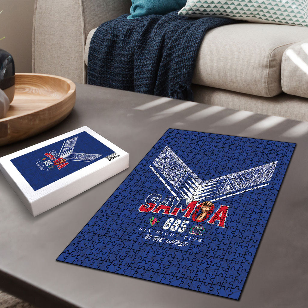 Samoa Rugby Puzzle Six Eight Five to The World - Pacific Motif LT03 - Polynesian Pride