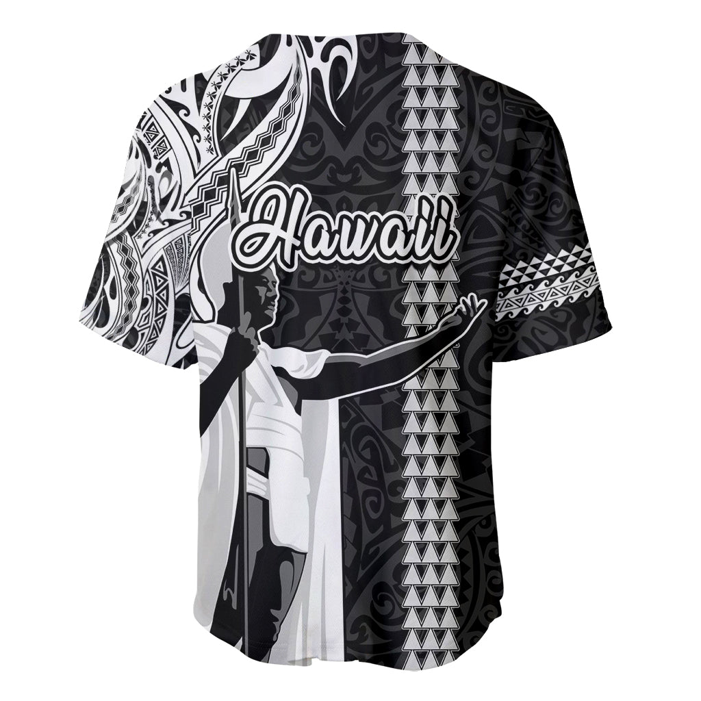 Hawaii Lanai Island Baseball Jersey Hawaiian King and Kakau Symbols Abstract Shoulder Tattoo LT03 - Polynesian Pride