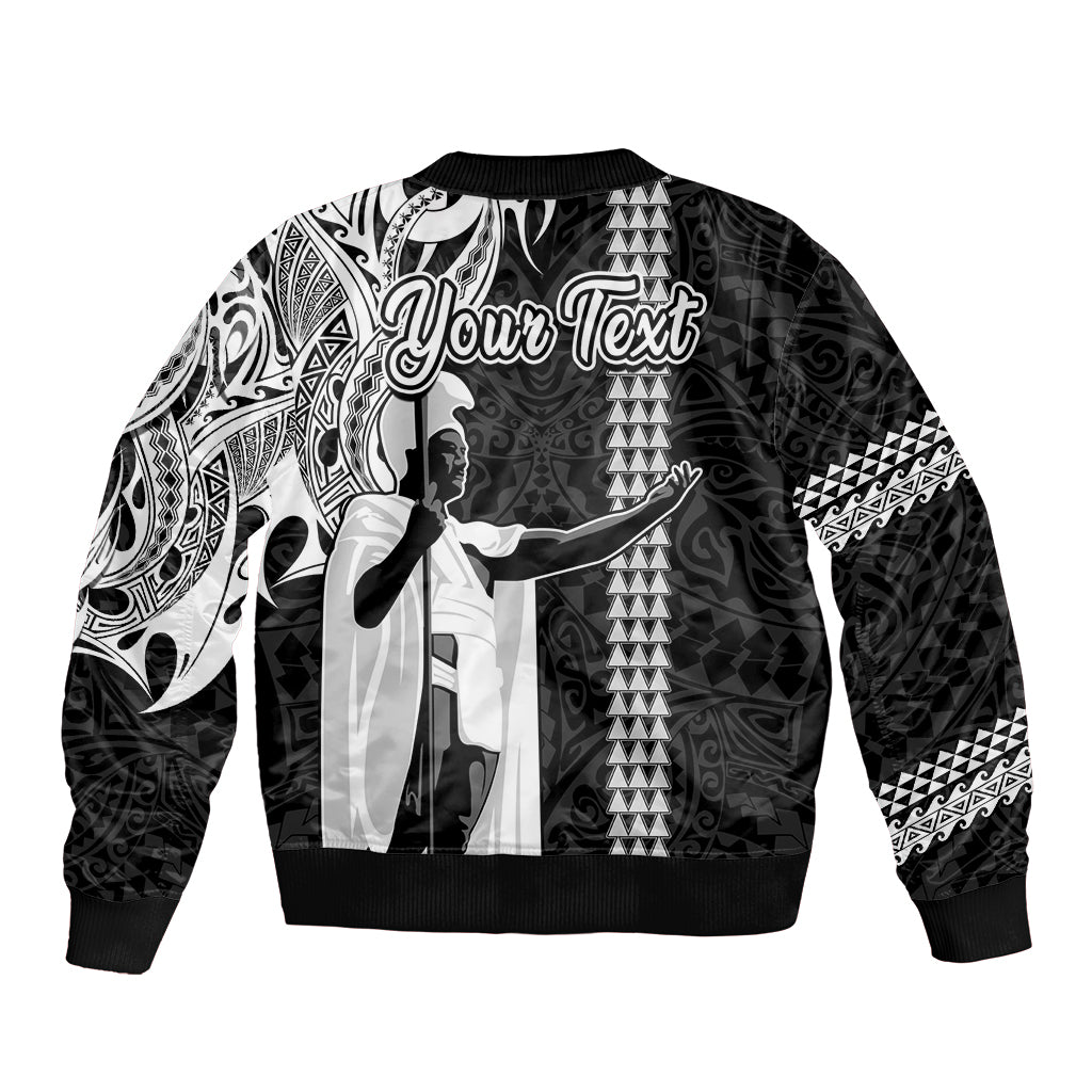 Custom Hawaii Lanai Island Bomber Jacket Hawaiian King and Kakau Symbols Abstract Shoulder Tattoo LT03 - Polynesian Pride