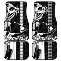 Custom Hawaii Lanai Island Car Mats Hawaiian King and Kakau Symbols Abstract Shoulder Tattoo LT03 Black - Polynesian Pride