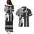 Custom Hawaii Lanai Island Couples Matching Puletasi Dress and Hawaiian Shirt Hawaiian King and Kakau Symbols Abstract Shoulder Tattoo LT03 - Polynesian Pride