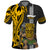 Hawaii Molokai Island Polo Shirt Hawaiian Warrior and Kakau Symbols Abstract Tattoo LT03 Yellow - Polynesian Pride