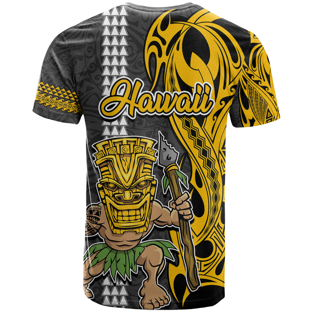Hawaii Molokai Island T Shirt Hawaiian Warrior and Kakau Symbols Abstract Tattoo LT03 - Polynesian Pride