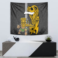 Hawaii Molokai Island Tapestry Hawaiian Warrior and Kakau Symbols Abstract Tattoo LT03 - Polynesian Pride
