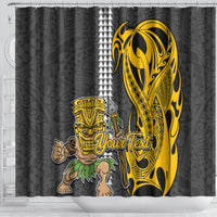 Custom Hawaii Molokai Island Shower Curtain Hawaiian Warrior and Kakau Symbols Abstract Tattoo LT03 - Polynesian Pride