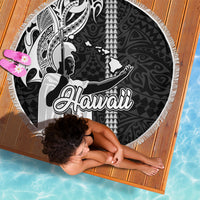 Hawaii Molokai Island Beach Blanket Hawaiian King and Kakau Symbols Abstract Shoulder Tattoo LT03 - Wonder Print Shop