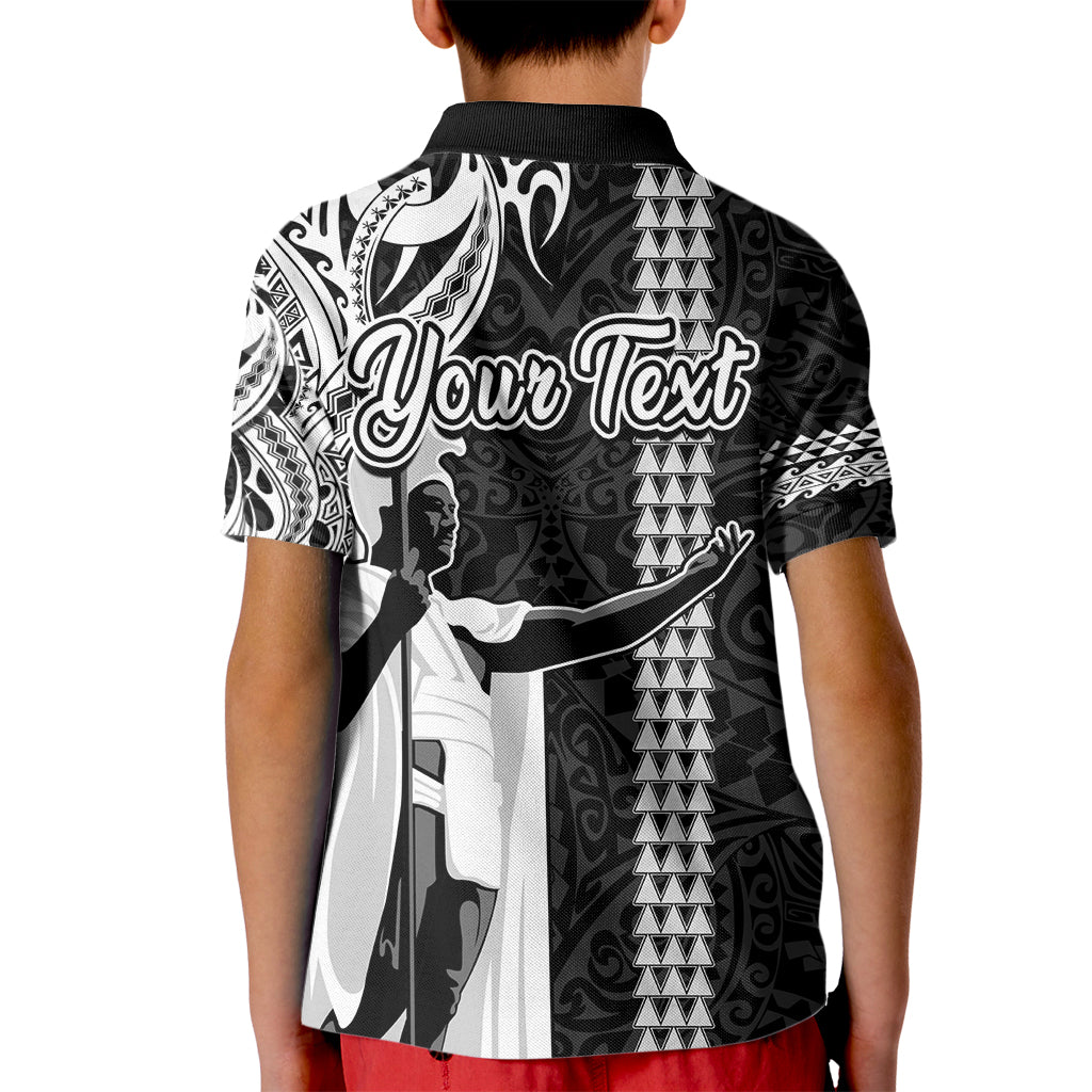 Custom Hawaii Molokai Island Kid Polo Shirt Hawaiian King and Kakau Symbols Abstract Shoulder Tattoo LT03 - Polynesian Pride