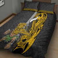 Hawaii Niihau Island Quilt Bed Set Hawaiian Warrior and Kakau Symbols Abstract Tattoo LT03 - Polynesian Pride