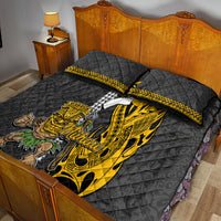Hawaii Niihau Island Quilt Bed Set Hawaiian Warrior and Kakau Symbols Abstract Tattoo LT03 - Polynesian Pride